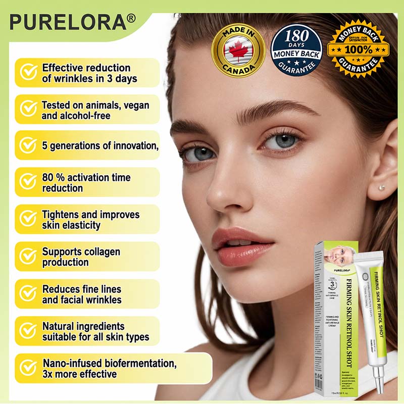🇨🇦Purelora® Skin Tightening & Vita-A Retinol Retinol🍀 shot Firming anti-wrinkle cream - Last promotion with 70% discoun