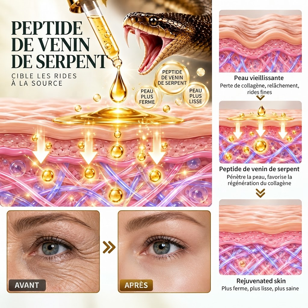 🔥 DERNIER JOUR : -80 % | Sérum antirides au venin de serpent – Lisse les ridules et raffermit visiblement la peau