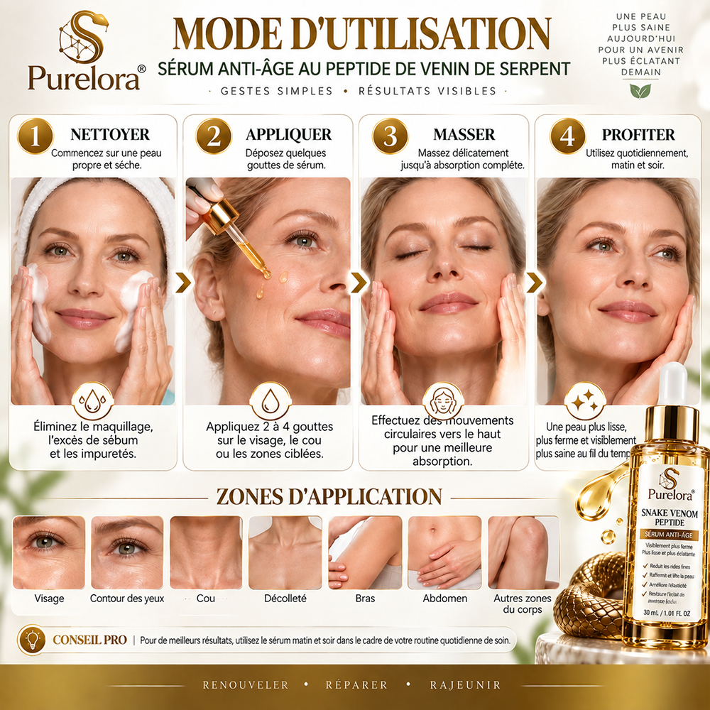 🔥 DERNIER JOUR : -80 % | Sérum antirides au venin de serpent – Lisse les ridules et raffermit visiblement la peau