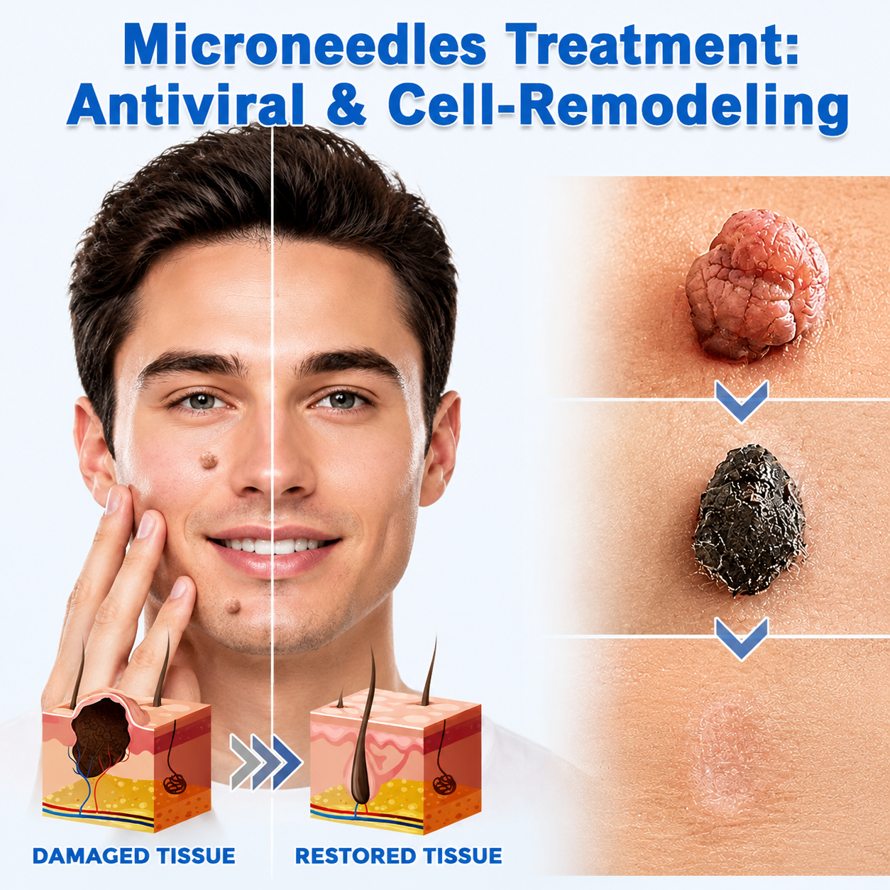 🏥𝐏𝐮𝐫𝐞𝐥𝐨𝐫𝐚®2-in-1 Microneedle & Hydrocolloid Patch🍀| Removes Raised Moles, Acne, Flat Warts & Skin Tags | Helps Improve Wrinkles, Scars & Blemishes | Invisible Patches for Face & Body