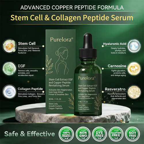 💖Change from the inside out | Purelora® Stem Cell–Derived EGF & Copper Peptide Activating Serum (Deeply activates skin renewal from within for firmer, smoother-looking skin)